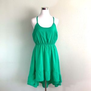 Kelly green hi-low spagueti strap dress